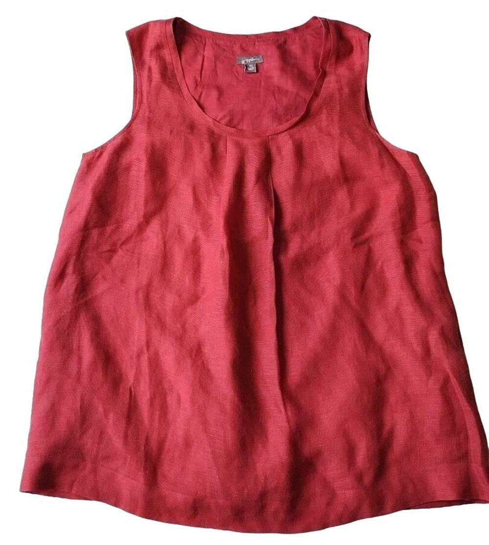 J. Jill Pink Silk Linen Tank Top Women's Small Sleeveless Coral